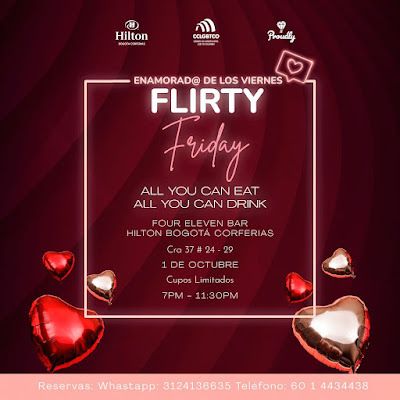 En este momento estás viendo Este viernes FLIRTY FRIDAY un evento con comidas y bebidas ilimitadas para celebrar orgullosos y felices la diversidad, el Amor y la Amistad #FlirtyFriday #AllYouCanEat #AllYouCanDrink